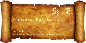 Szekeres Rozita névjegykártya